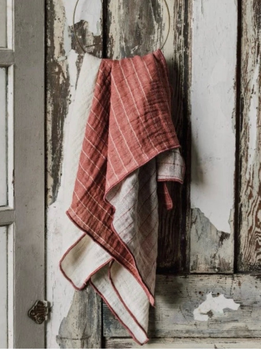 Danica Heirloom Rust Red and Cream Cotton Kitchen Towel / Fall 2025 JillyBox